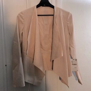 Zara Blush Faux Leather Blazer